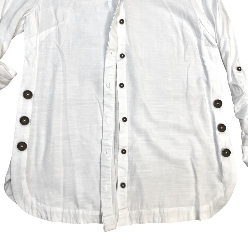 Chicos Button Front Tunic Blouse Side Buttons Whi… - image 8